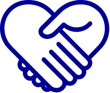 Icon eines Handschlags in Herzform